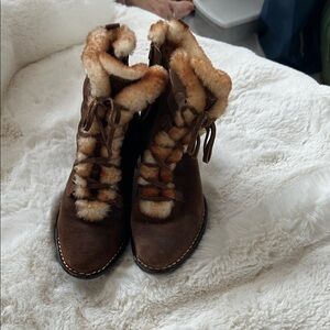 Sofft Brown Fur-Lined Winter Boots